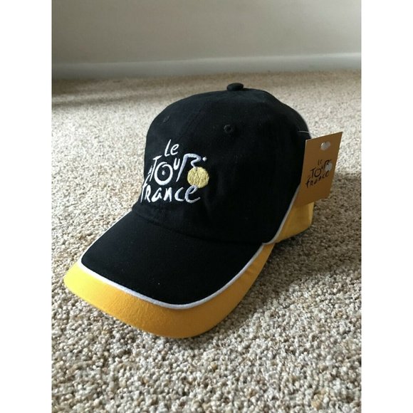 NEW Le Tour de France Hat Adjustable Strapback Black/Yellow - Picture 1 of 4